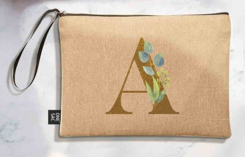 Bolso de mano letra a una pieza (diseño variado) (25×18×1 )